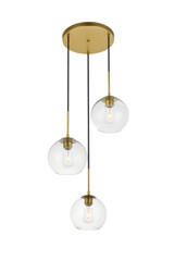 Mini Pendants 3 Light Cluster by Elegant Lighting ( 173 | LD2208BR BAXTER ) 