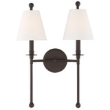 Sconces Double Candle by Crystorama ( 60 | RIV-383-DB Riverdale ) 