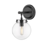 Sconces Single Glass by Innovations ( 405 | 351-1W-BK-CL-LED Auralume ) 
