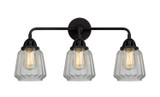 Bathroom Fixtures Three Lights by Innovations ( 405 | 288-3W-BK-G142 Nouveau 2 ) 