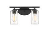 Bathroom Fixtures Two Lights by Innovations ( 405 | 353-2W-BK-CL Auralume ) 