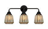 Bathroom Fixtures Three Lights by Innovations ( 405 | 288-3W-BK-G146-LED Nouveau 2 ) 