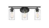 Bathroom Fixtures Three Lights by Innovations ( 405 | 353-3W-BK-CL-LED Auralume ) 
