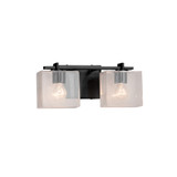 Bathroom Fixtures Two Lights by Justice Designs ( 102 | FSN-8442-55-SEED-MBLK-LED2-1400 Fusion ) 