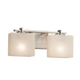 Bathroom Fixtures Two Lights by Justice Designs ( 102 | FSN-8442-55-WEVE-NCKL Fusion ) 