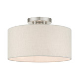Semi-Flush Mts. Drum Shade by Livex Lighting ( 107 | 49809-91 Blossom ) 