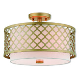 Semi-Flush Mts. Drum Shade by Livex Lighting ( 107 | 41108-33 Arabesque ) 