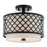 Semi-Flush Mts. Drum Shade by Livex Lighting ( 107 | 41111-92 Arabesque ) 