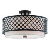 Semi-Flush Mts. Drum Shade by Livex Lighting ( 107 | 41113-92 Arabesque ) 
