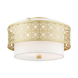 Semi-Flush Mts. Drum Shade by Livex Lighting ( 107 | 49863-33 Calinda ) 