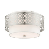 Semi-Flush Mts. Drum Shade by Livex Lighting ( 107 | 49863-91 Calinda ) 