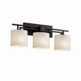 Bathroom Fixtures Three Lights by Justice Designs ( 102 | FSN-8703-30-OPAL-MBLK Fusion ) 