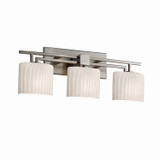 Bathroom Fixtures Three Lights by Justice Designs ( 102 | FSN-8703-30-RBON-NCKL-LED3-2100 Fusion ) 