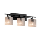 Bathroom Fixtures Three Lights by Justice Designs ( 102 | FSN-8703-30-SEED-MBLK-LED3-2100 Fusion ) 