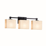 Bathroom Fixtures Three Lights by Justice Designs ( 102 | PNA-8423-55-WAVE-MBLK Porcelina ) 