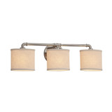Bathroom Fixtures Three Lights by Justice Designs ( 102 | FAB-8463-30-CREM-NCKL Textile ) 
