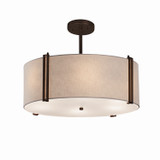 Pendants Drum Shade by Justice Designs ( 102 | FAB-9511-WHTE-DBRZ Textile ) 
