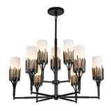 Mid. Chandeliers Glass Up by Lucas + McKearn ( 175 | CH20319BLK-9 Sawgrass ) 