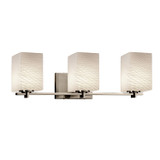 Bathroom Fixtures Three Lights by Justice Designs ( 102 | FSN-8443-15-WEVE-NCKL-LED3-2100 Fusion ) 