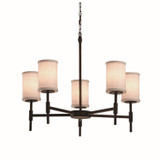 Mid. Chandeliers Drum Shade by Justice Designs ( 102 | FAB-8410-10-WHTE-DBRZ Textile ) 
