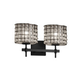Bathroom Fixtures Two Lights by Justice Designs ( 102 | WGL-8412-30-GRCB-MBLK Wire Glass ) 