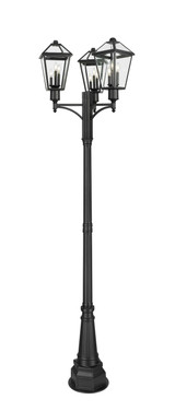 Exterior Post/Pier Head by Z-Lite ( 224 | 579PHBR-3-564P-BK Talbot ) 