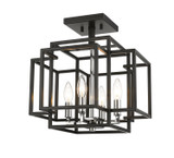 Semi-Flush Mts. Cage by Z-Lite ( 224 | 454SF-BK-CH Titania ) 
