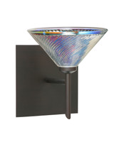 Sconces Single Glass by Besa ( 74 | 1SW-550493-BR-SQ Kona ) 