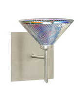Sconces Single Glass by Besa ( 74 | 1SW-550493-SN-SQ Kona ) 