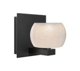 Sconces Single Glass by Besa ( 74 | 1WF-KENOWH-LED-BK Besa Keno Vanity ) 