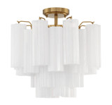 Semi-Flush Mts. Glass Down by Crystorama ( 60 | ADD-300-AG-WH_CEILING Addis ) 