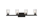 Bathroom Fixtures Four Lights by Elegant Lighting ( 173 | LD7028W32BK Cassie ) 