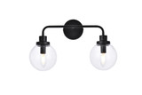 Bathroom Fixtures Two Lights by Elegant Lighting ( 173 | LD7033W19BK Hanson ) 