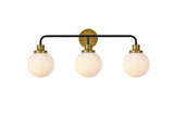 Bathroom Fixtures Three Lights by Elegant Lighting ( 173 | LD7034W28BRB Hanson ) 