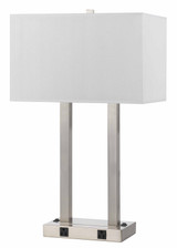 Lamps Table by Cal Lighting ( 225 | LA-8028DK-1-BS 60W X 2 Metal Desk Lamp W/Two Outle ) 