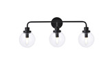 Bathroom Fixtures Three Lights by Elegant Lighting ( 173 | LD7035W28BK Hanson ) 