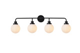 Bathroom Fixtures Four Lights by Elegant Lighting ( 173 | LD7036W38BK Hanson ) 