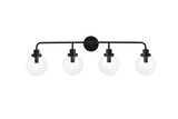 Bathroom Fixtures Four Lights by Elegant Lighting ( 173 | LD7037W38BK Hanson ) 