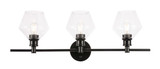 Bathroom Fixtures Three Lights by Elegant Lighting ( 173 | LD2316BK Gene ) 