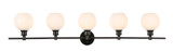 Bathroom Fixtures Five+Lights by Elegant Lighting ( 173 | LD2327BK Collier ) 