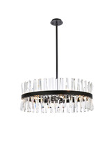 Mid. Chandeliers Drum Shade by Elegant Lighting ( 173 | 6200D32BK Serephina ) 