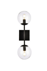 Sconces Double Glass by Elegant Lighting ( 173 | LD2357BK Neri ) 