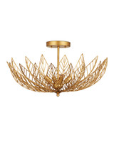 Semi-Flush Mts. Bowl Style by Currey and Company ( 142 | 9000-1228 Leaflace Semi-Flush Mount ) 