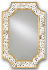 Mirrors Oval/Round by Currey and Company ( 142 | 1090 Margate Rectangular Oyster Shell Mirror ) 