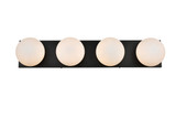 Bathroom Fixtures Four Lights by Elegant Lighting ( 173 | LD7303W31BLK Jaylin ) 