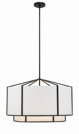 Mid. Chandeliers Drum Shade by Crystorama ( 60 | CAR-9209-BK Carlyn ) 