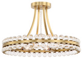 Semi-Flush Mts. Drum Shade by Crystorama ( 60 | CLO-8894-AG Clover ) 