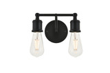 Bathroom Fixtures Two Lights by Elegant Lighting ( 173 | LD4028W9BK Serif ) 