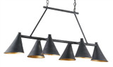 Linear/Island 4 Light + by Currey and Company ( 142 | 9841 Culpepper Black Rectangular Chandelier ) 