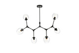 Linear/Island 4 Light + by Elegant Lighting ( 173 | 1712G49BK Cavoli ) 